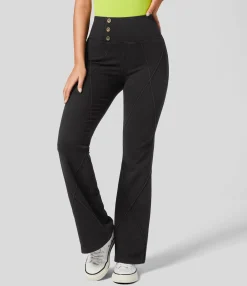 Skinny Jeans|Flare & Bootcut Jeans<HALARA Flex™ High Waisted Top-stitching Washed Casual Flare Jeans