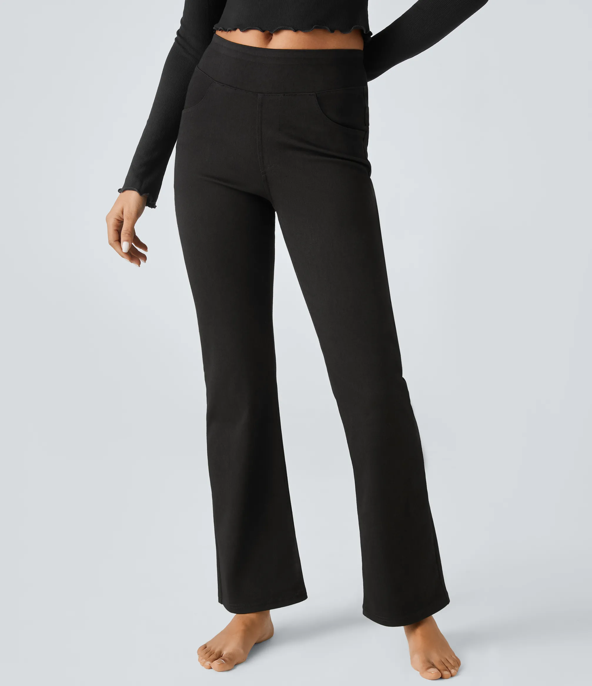 High Waisted Jeans|Skinny Jeans<HALARA Flex™ High Waisted Pockets Casual Bootcut Jeans