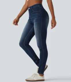 High Waisted Jeans|Skinny Jeans<HALARA Flex™ High Waisted Casual Skinny Jeans with Pockets