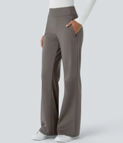 High-Waisted Pants|Flare Pants<HALARA Flex™ High Waisted Side Zipper Pocket Work Flare Pants