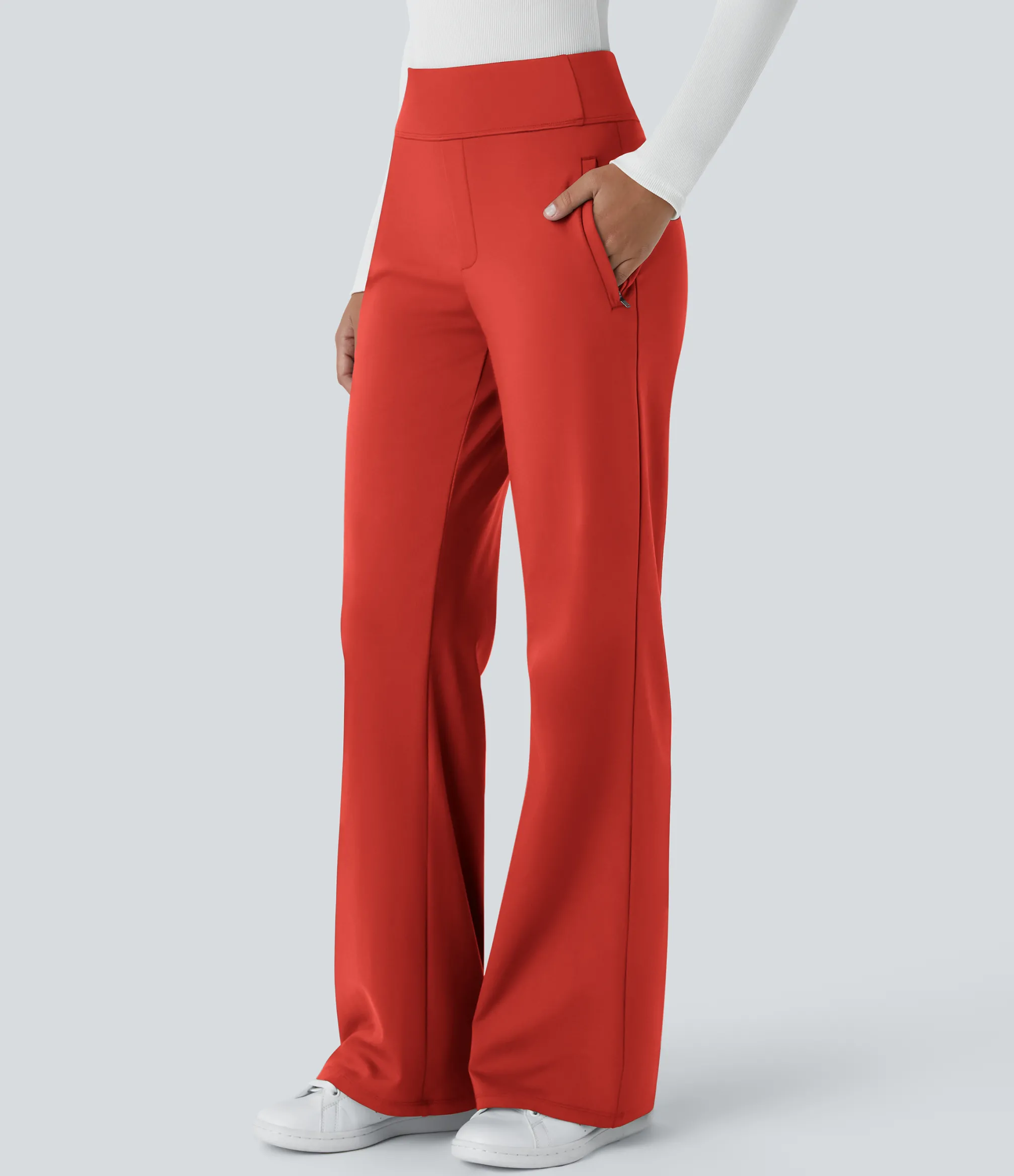 High-Waisted Pants|Flare Pants<HALARA Flex™ High Waisted Side Zipper Pocket Work Flare Pants