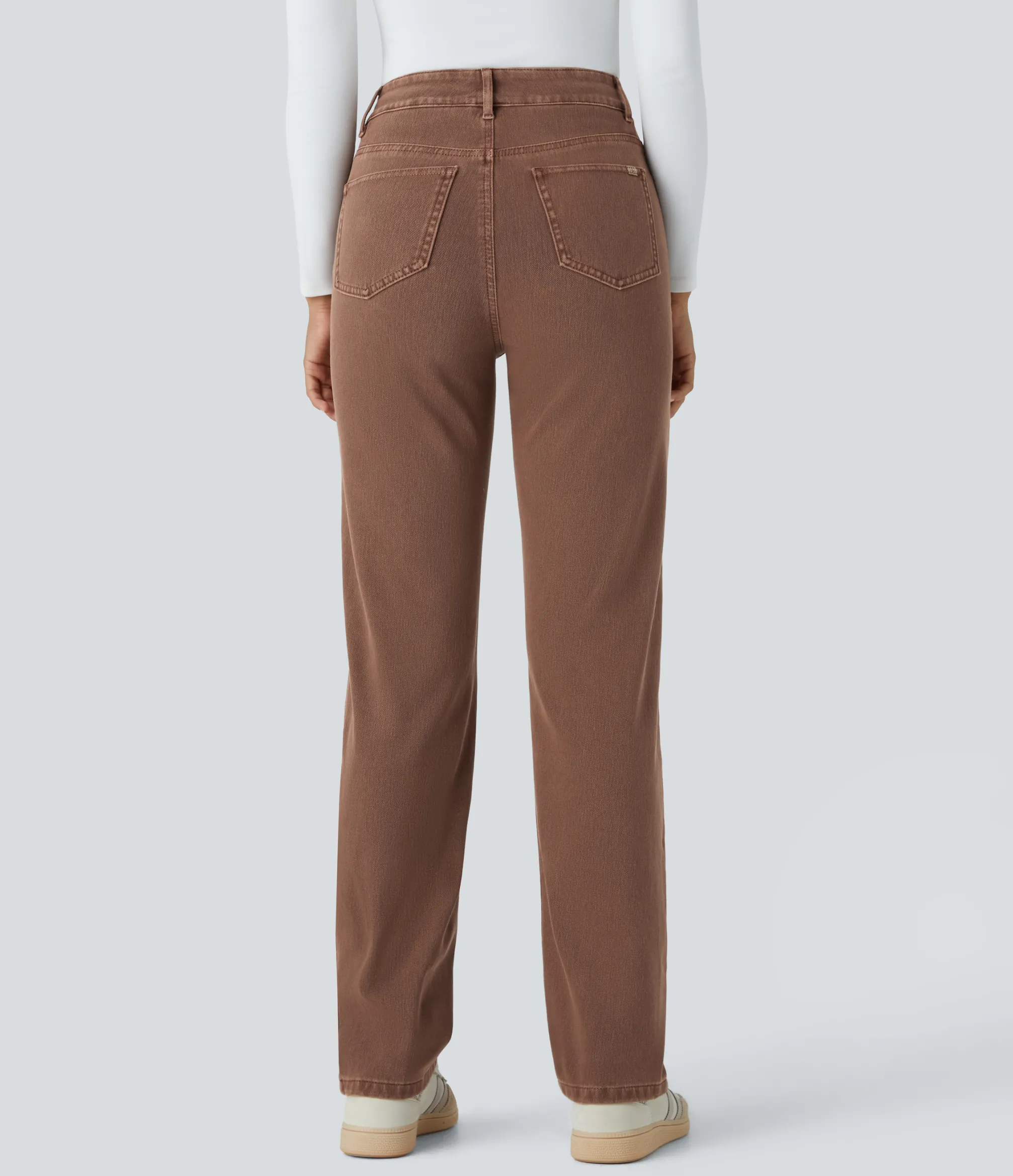 High Waisted Jeans|Colored Jeans<HALARA Flex™ High Waisted Pockets Straight Leg Colorful Casual Jeans