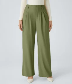 High-Waisted Pants|Halara Flex™ Pant<HALARA Flex™ High Waisted Pocket Wide Leg Twill Work Pants