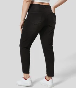 Plus-Size Denim|Plus Size<HALARA Flex™ Mid Rise Zipper Pockets Casual Plus Size Skinny Jeans