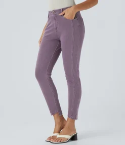 Colored Jeans|Skinny Jeans<HALARA Flex™ Mid Rise Zipper Pockets Colorful Casual Skinny Jeans