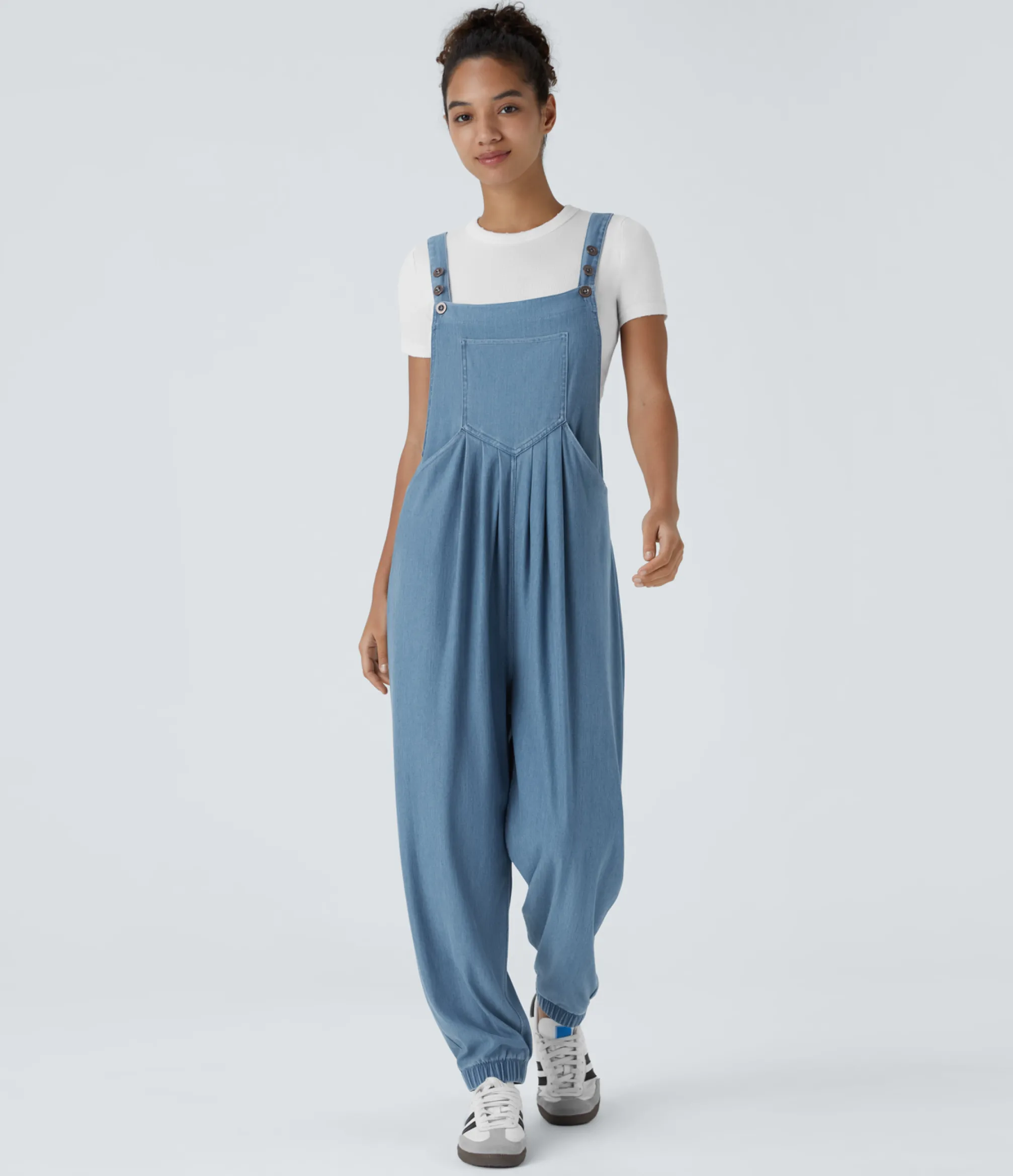 Jumpsuits<HALARA Flex™ Pockets Denim Casual Jogger Overalls
