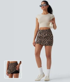 Skirts<HALARA UltraSculpt™ Leopard Print Mid Rise 2-in-1 Bodycon Mini Casual Skirt