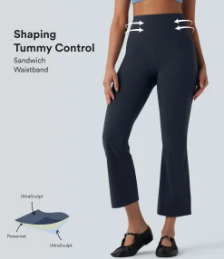 Pocket Leggings|Ultrasculpt™ Leggings<HALARA UltraSculpt™ SoCinched High Waisted Tummy Control Shaping Yoga Bootcut 7/8 Leggings with Pockets