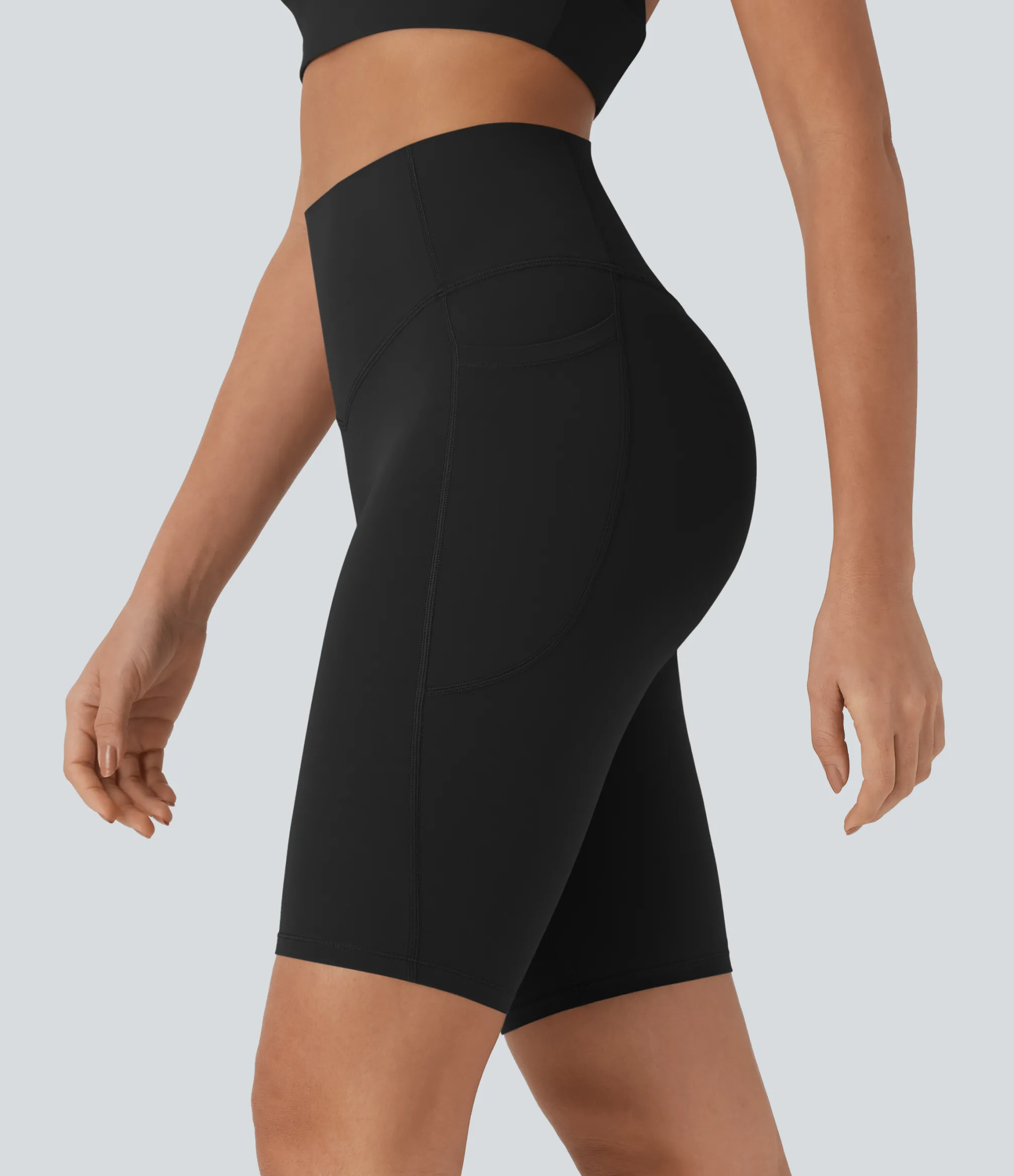Active Shorts|Bikers<HALARA UltraSculpt™ SoCinched High Waisted Tummy Control Pocket Shaping Training Biker Shorts 9''