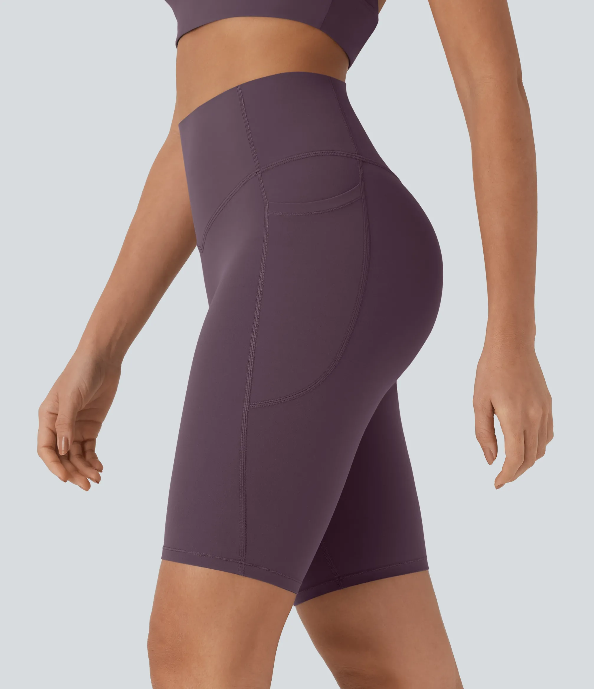 Active Shorts|Bikers<HALARA UltraSculpt™ SoCinched High Waisted Tummy Control Pocket Shaping Training Biker Shorts 9''