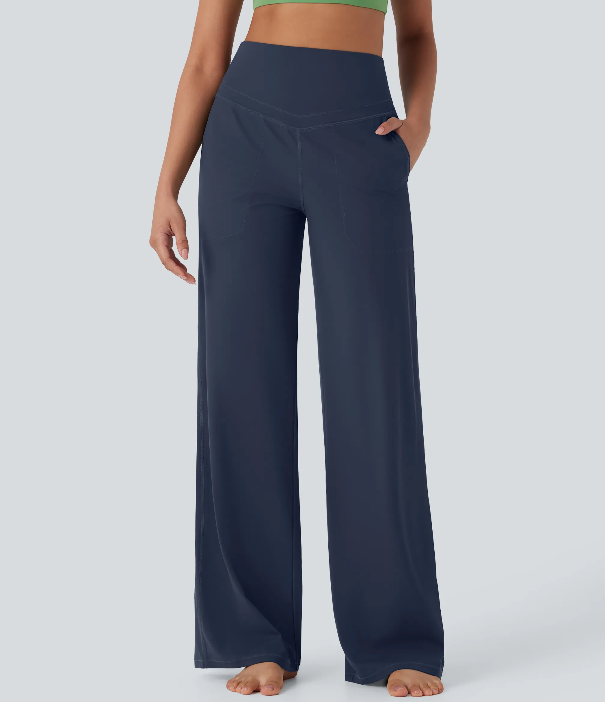 High-Waisted Pants|Straight-Leg Pants<HALARA UltraSculpt™ SoCinched High Waisted Tummy Control Straight Leg Yoga Pants with Pockets