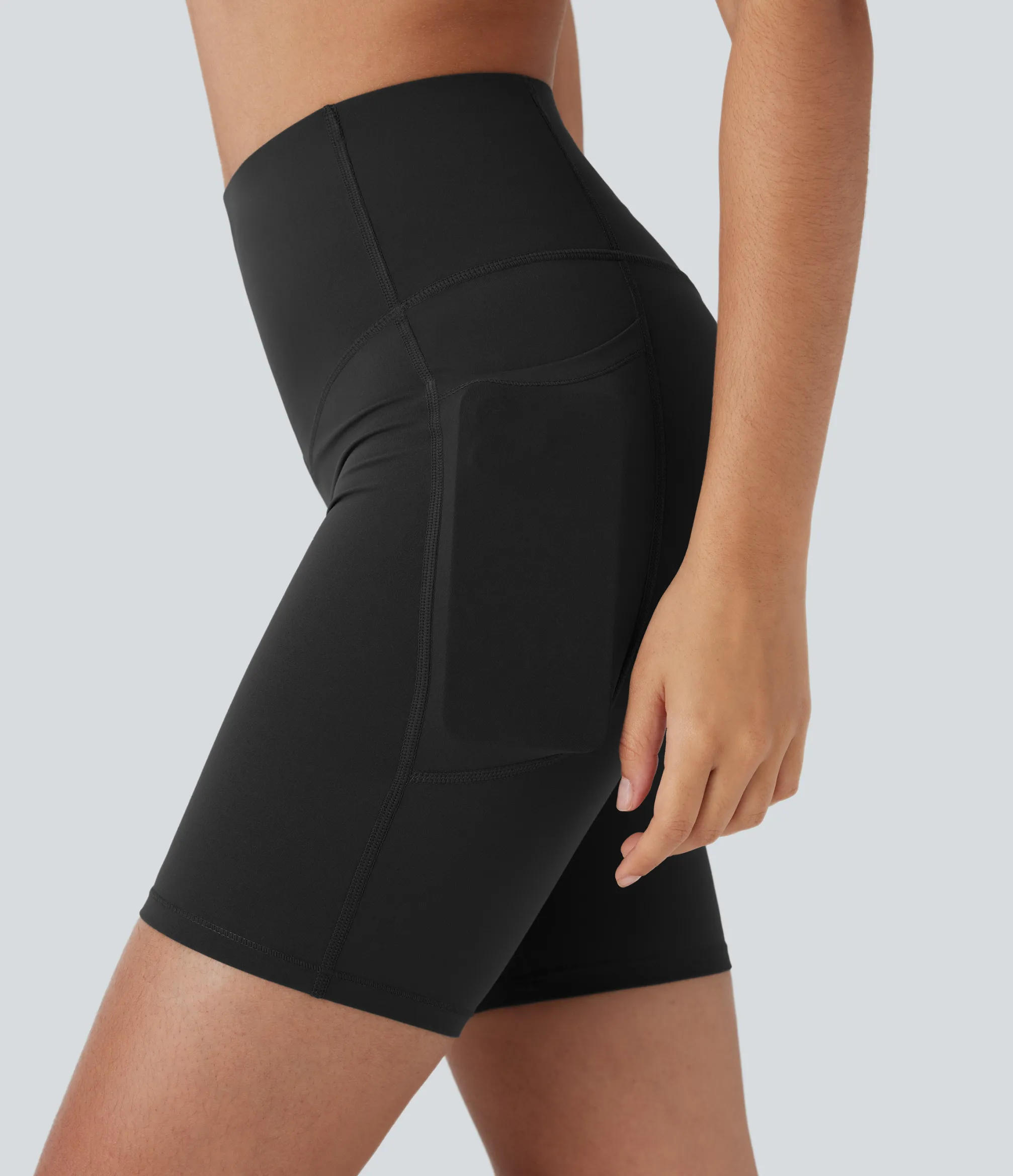 Active Shorts|Bikers<HALARA UltraSculpt™ SoCinched High Waisted Butt Lifting Tummy Control Pocket Shaping Training Biker Shorts 7''