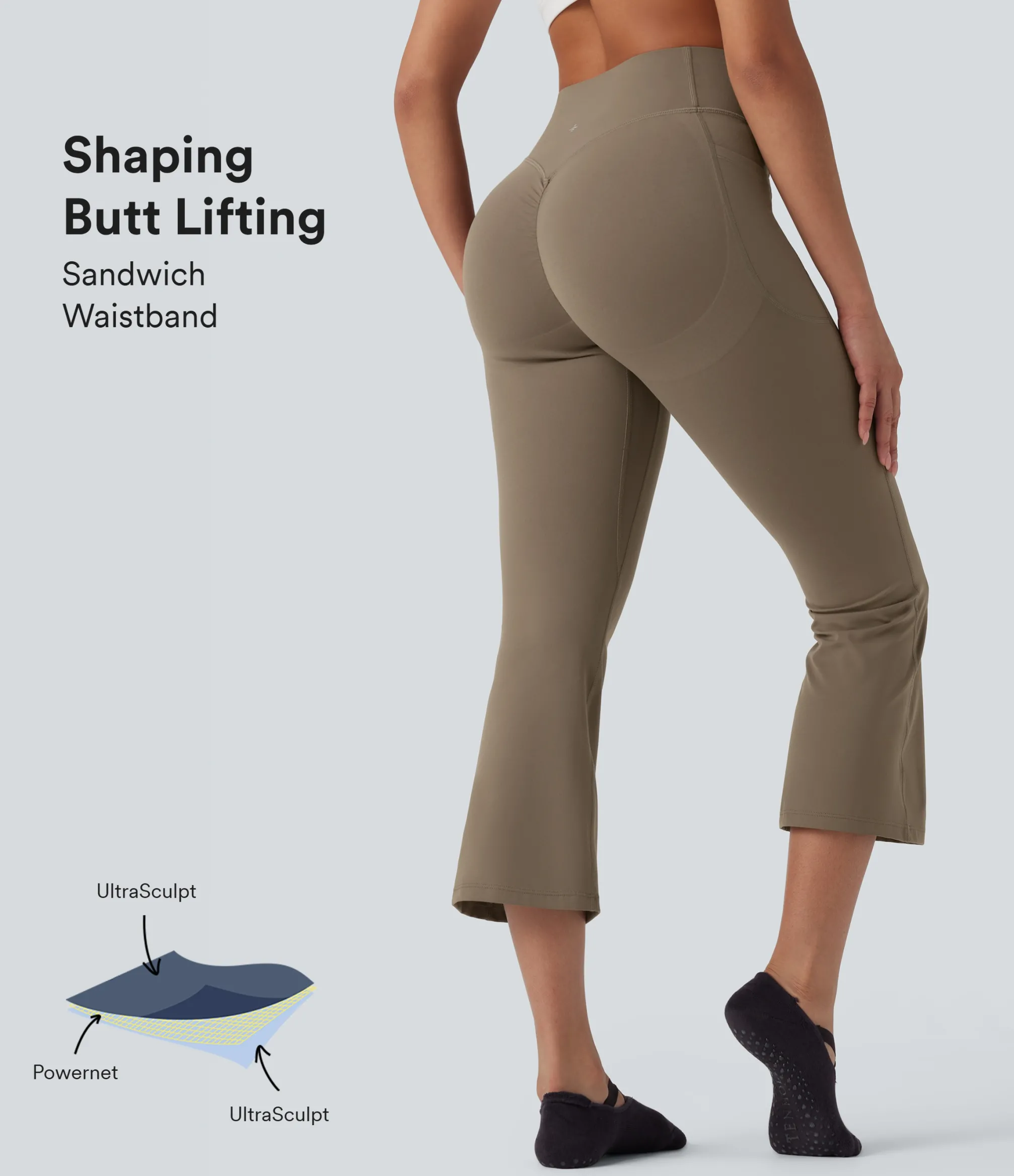 Butt Lifting Leggings|Pocket Leggings<HALARA UltraSculpt™ SoCinched High Waisted Scrunch Butt Lifting Tummy Control Crop Shaping Yoga Bootcut Leggings with Pockets