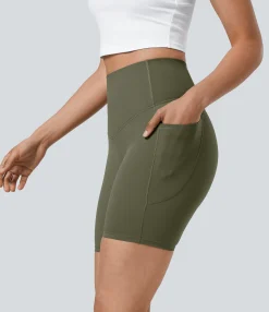 Active Shorts|Bikers<HALARA UltraSculpt™ SoCinched High Waisted Tummy Control Pocket Shaping Training Biker Shorts 7''