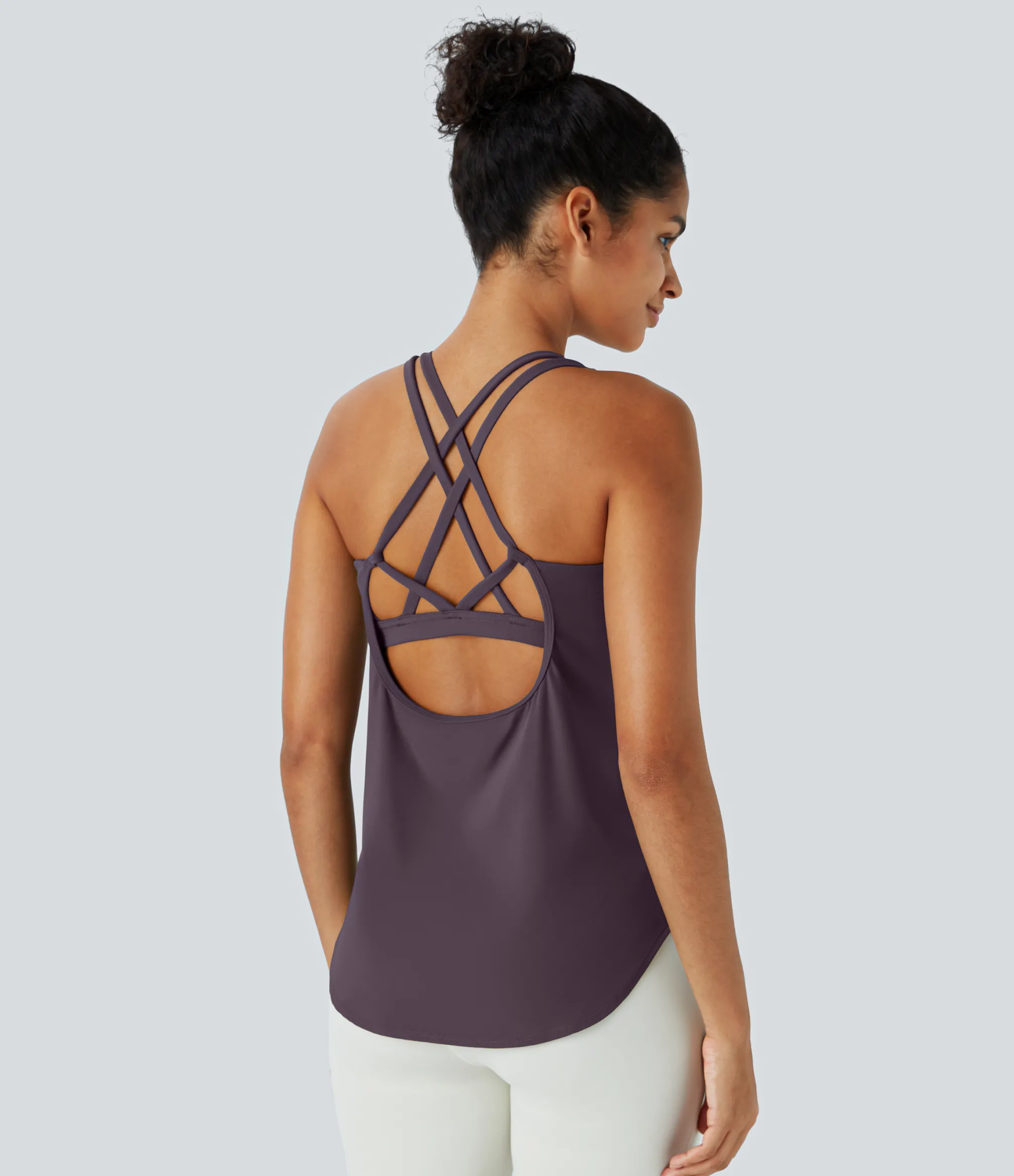 Tank Tops & Camis|Tank Tops<HALARA UltraSculpt™ U Neck Curved Hem Running Tank Top