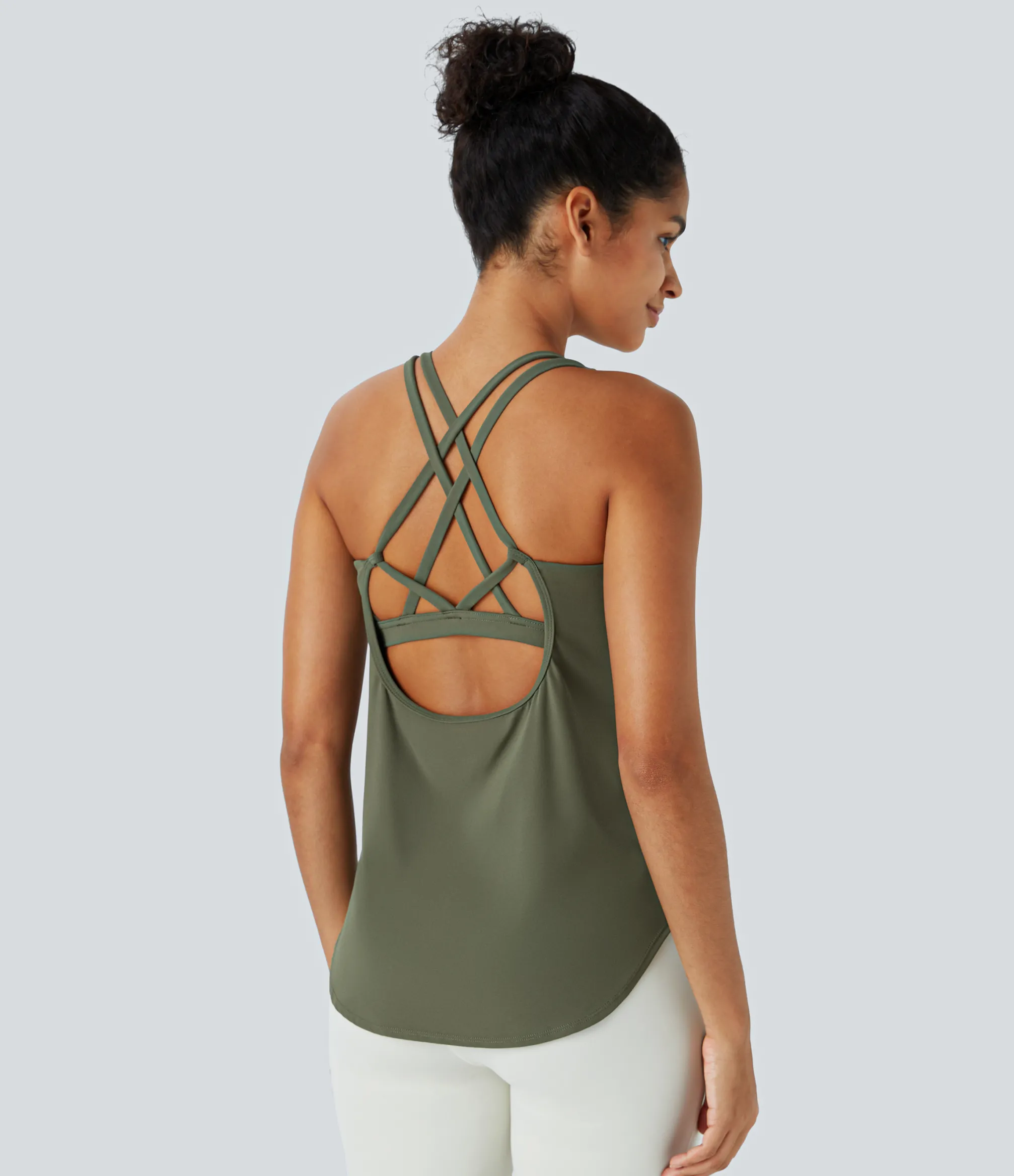 Tank Tops & Camis|Tank Tops<HALARA UltraSculpt™ U Neck Curved Hem Running Tank Top