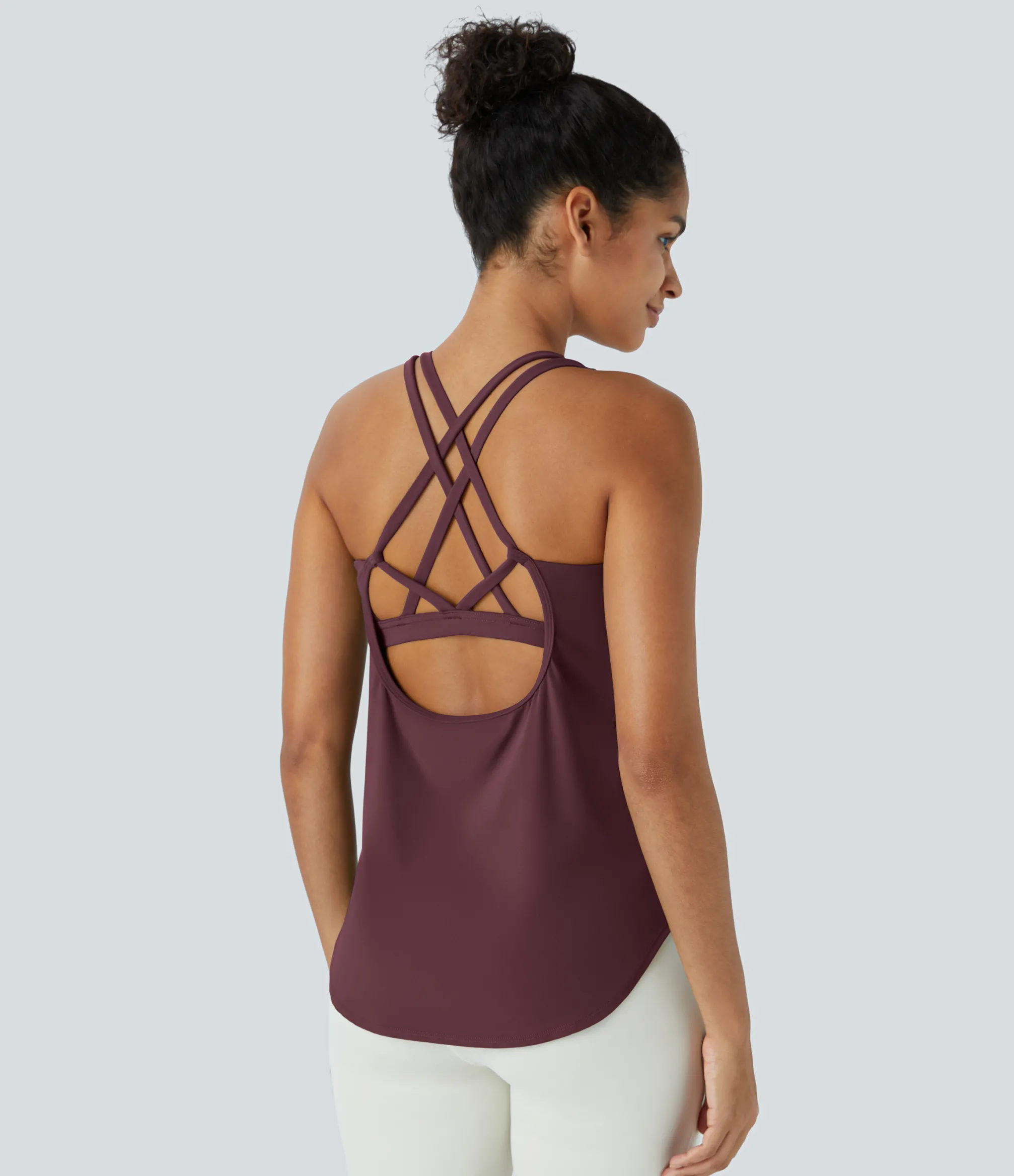 Tank Tops & Camis|Tank Tops<HALARA UltraSculpt™ U Neck Curved Hem Running Tank Top