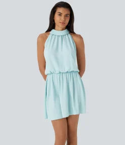Mini Dresses|Dresses<HALARA Halter Flowy Mini Dress