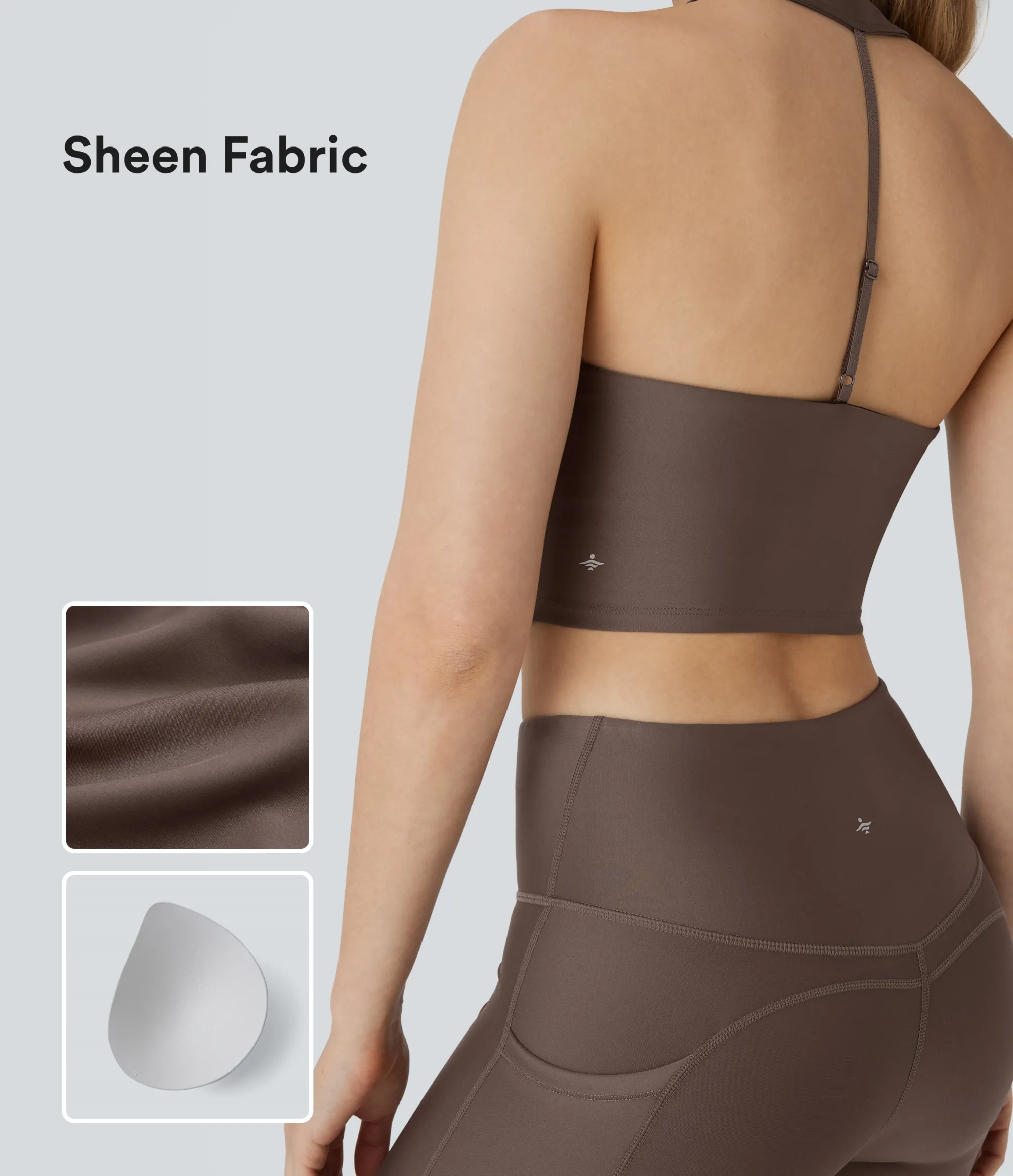 Tank Tops & Camis|Tank Tops<HALARA Halter Skinny Cropped Sheen Workout Tank Top