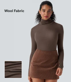 Casual Tops<HALARA High Neck Long Sleeve Casual Wool Top