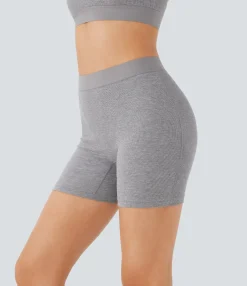 5'' Shorts|Shorts<HALARA High Stretch Ribbed Knit High Waisted Lounge Biker Shorts 5''
