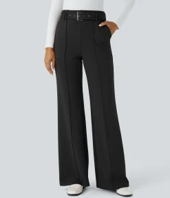 Pants|Flare Pants<HALARA High Waisted Belted Pocket Flare Work Pants
