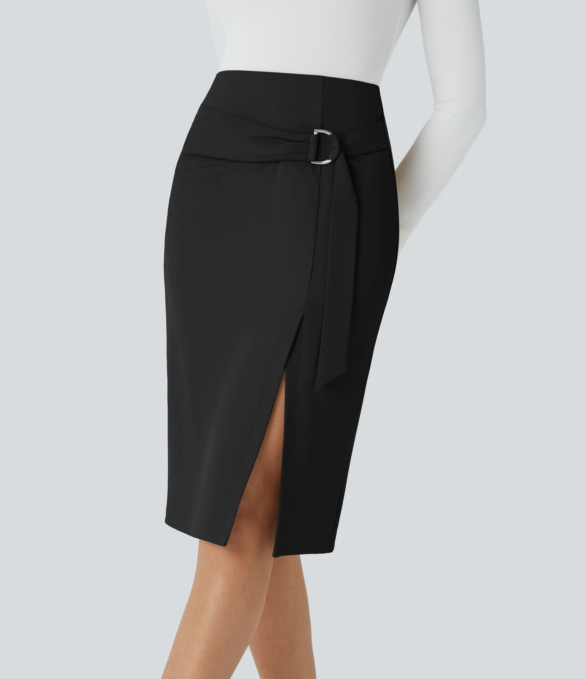 Maxi & Midi Skirts|Skirts<HALARA High Waisted Belted Pocket Midi Work Pencil Skirt