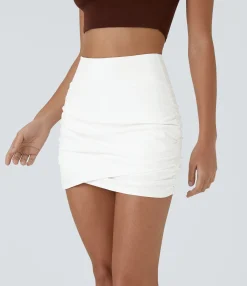 Mini Skirts|Casual Skirts<HALARA High Waisted Bodycon Pocket 2-in-1 Mini Ruched Casual Skirt