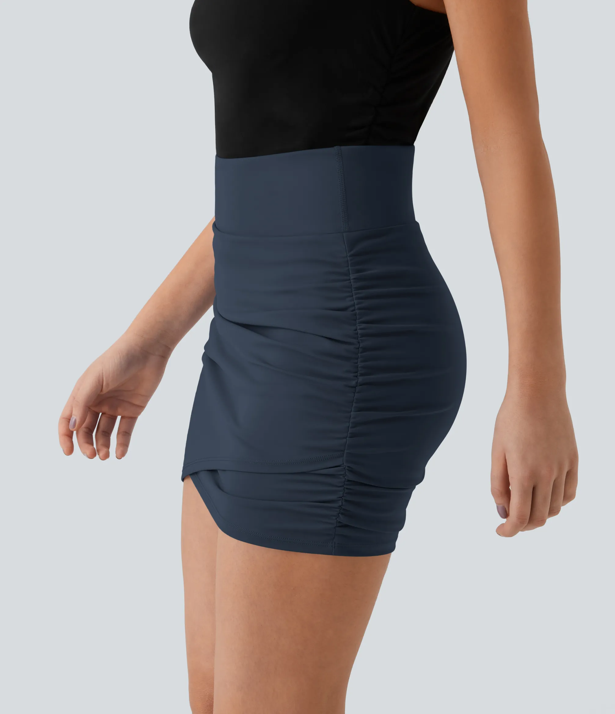 Mini Skirts|Casual Skirts<HALARA High Waisted Bodycon Pocket 2-in-1 Mini Ruched Casual Skirt