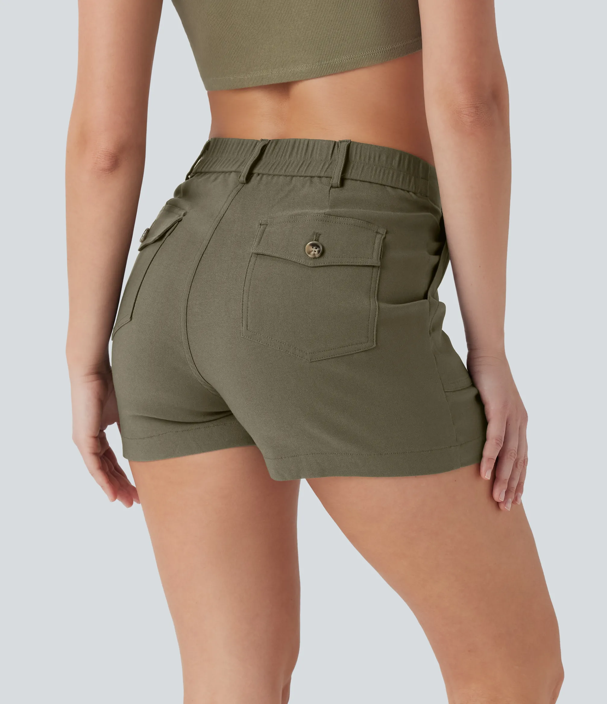 Shorts<HALARA High Waisted Casual Shorts with Pockets