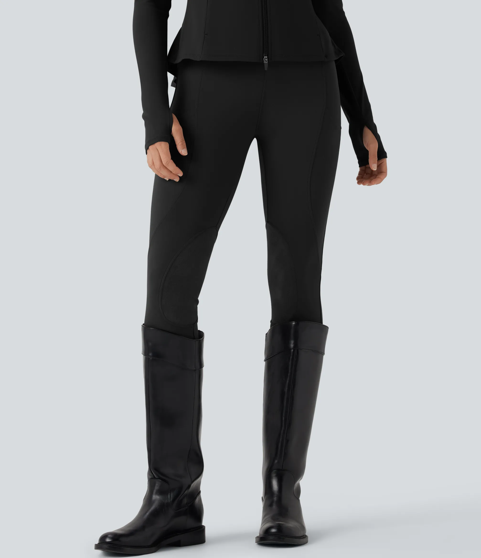 High-Waisted Pants|Skinny Pants<HALARA High Waisted Contrast Suede Skinny Pants with Pockets