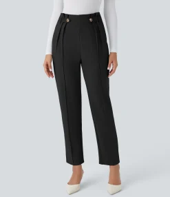 Pants|High-Waisted Pants<HALARA High Waisted Decorative Ankle Length Work Tapered Pants