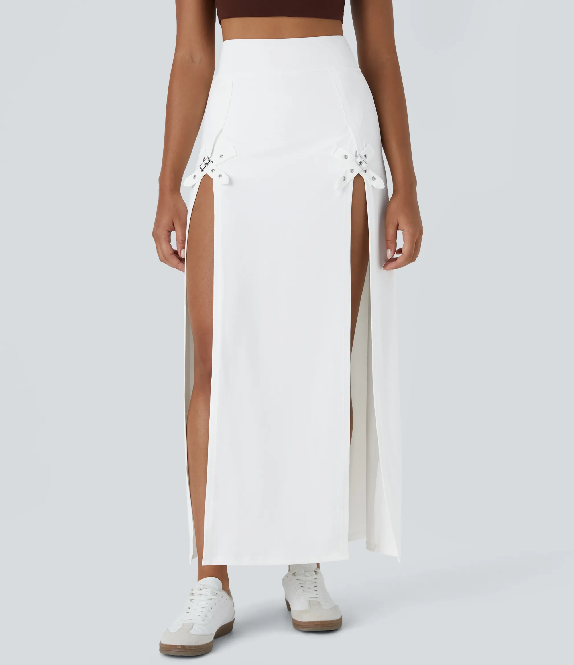 Maxi & Midi Skirts|Casual Skirts<HALARA High Waisted Decorative Buckle 2-in-1 Maxi Casual Skirt