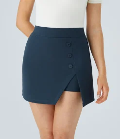 Mini Skirts<HALARA High Waisted Decorative 2-in-1 Mini Work Skirt
