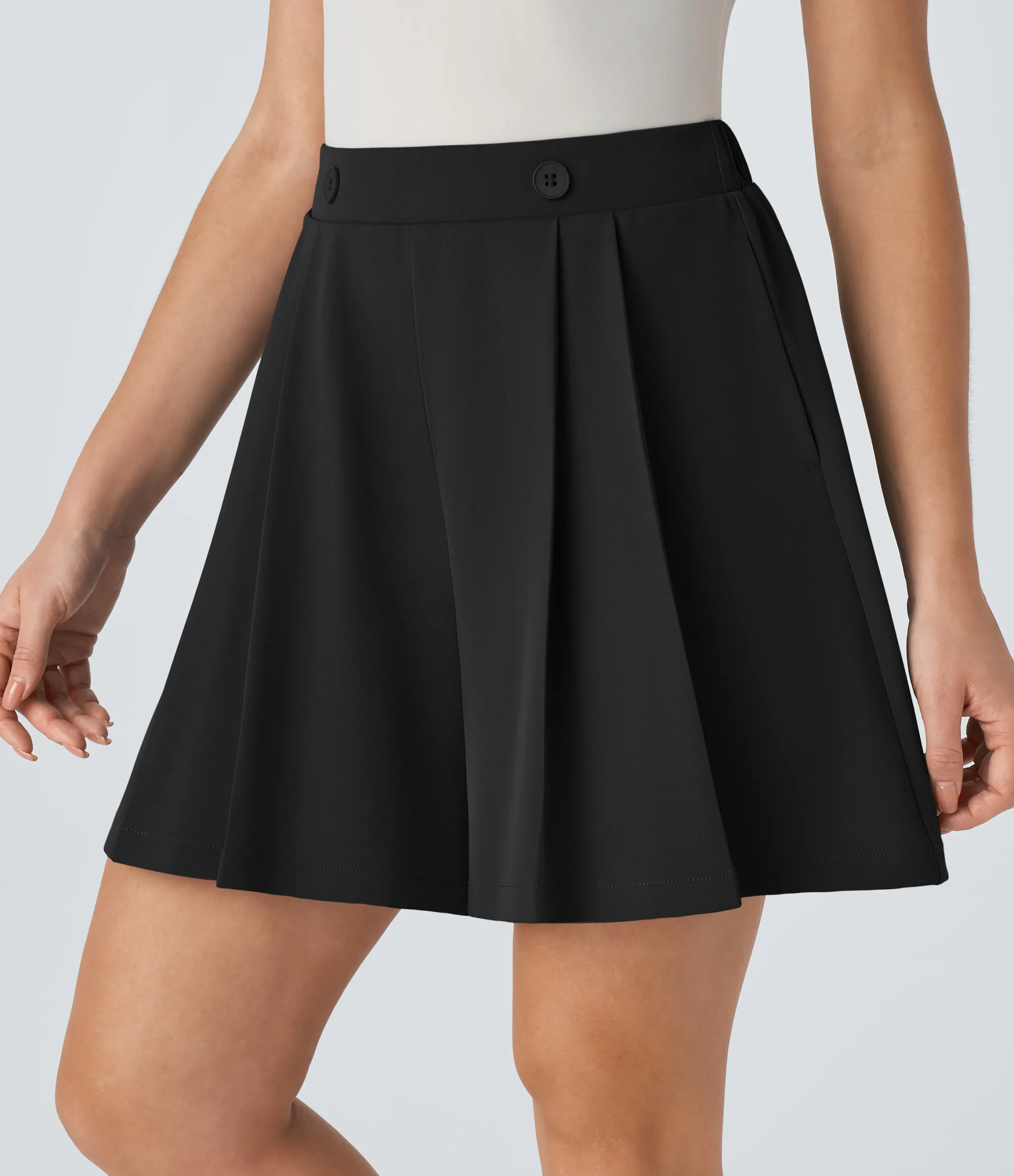 Shorts<HALARA High Waisted Decorative Pocket Pleated Work Shorts