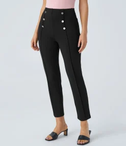 Pants|High-Waisted Pants<HALARA High Waisted Decorative Pocket Casual Pants