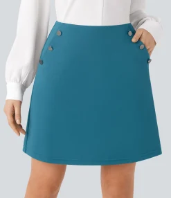 Mini Skirts<HALARA High Waisted Decorative Pockets 2-in-1 Mini A Line Work Skirt
