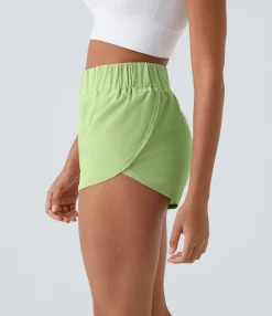 Active Shorts|Shorts<HALARA High Waisted Dolphin Hem Casual Shorts 2"