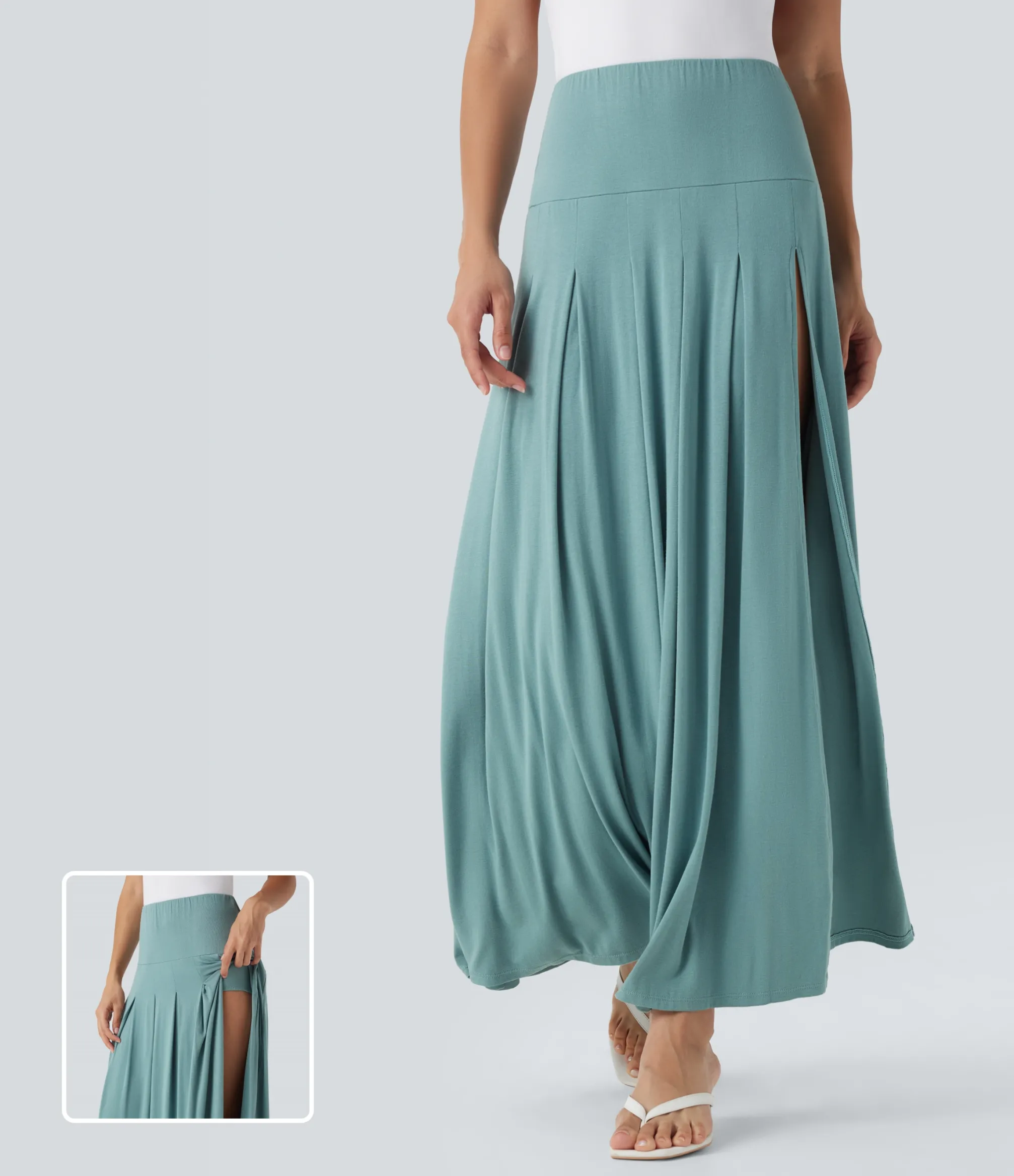 Casual Skirts|Skirts<HALARA High Waisted Draped 2-in-1 Maxi Casual Skirt