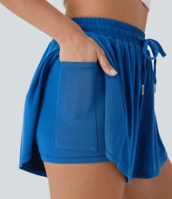 Shorts<HALARA High Waisted Drawstring 2-in-1 Casual Shorts with Pocket