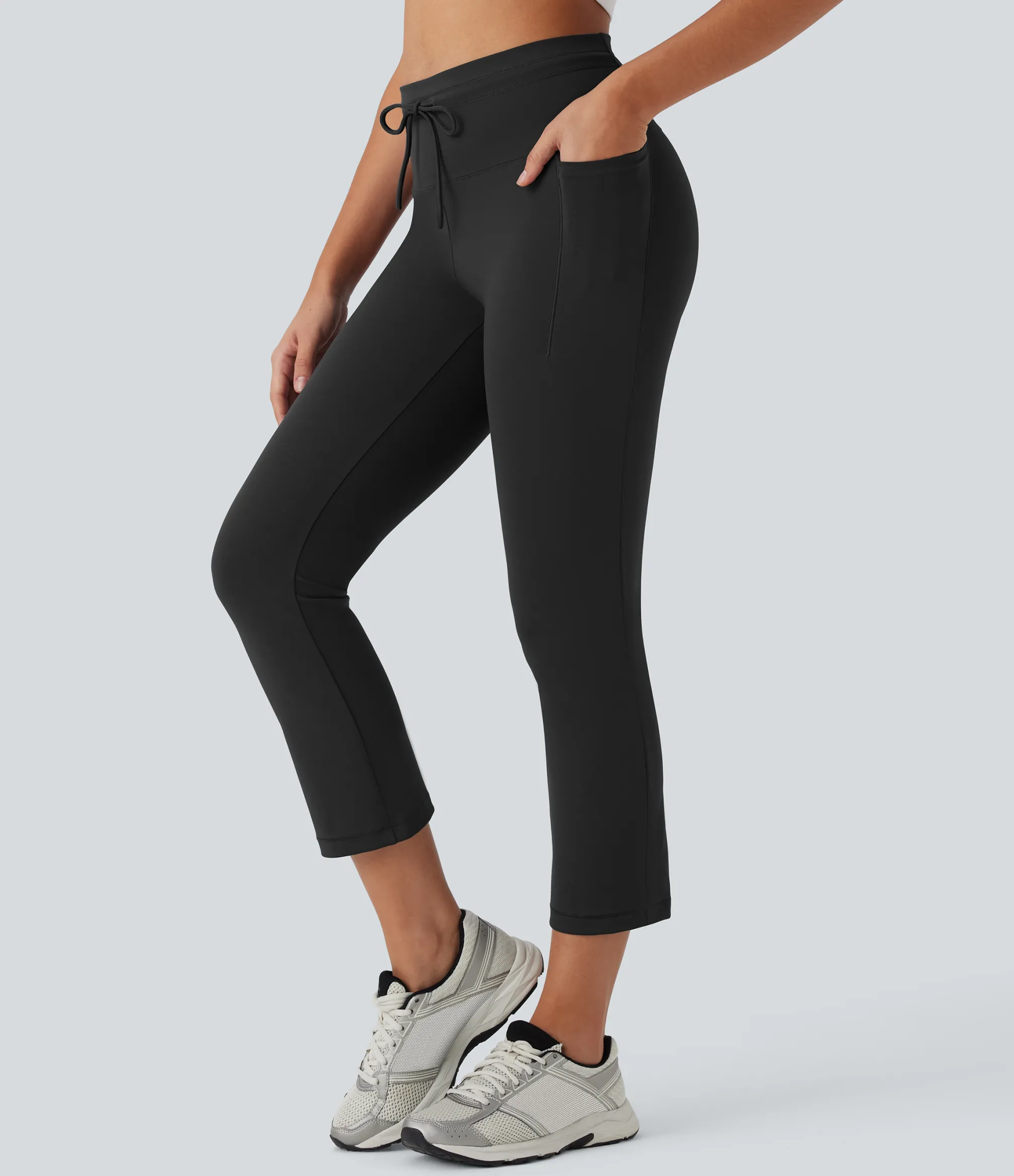 High-Waisted Pants|Skinny Pants<HALARA High Waisted Drawstring Pocket Skinny Cropped Yoga Pants
