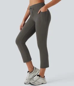 High-Waisted Pants|Skinny Pants<HALARA High Waisted Drawstring Pocket Skinny Cropped Yoga Pants