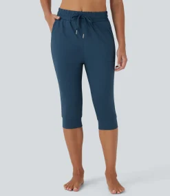 Joggers|Joggers<HALARA High Waisted Drawstring Pocket Dance Pedal Pusher Joggers