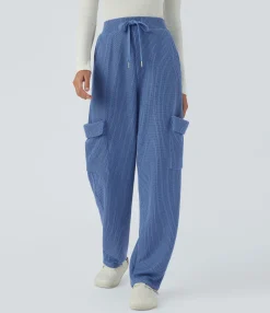 High-Waisted Pants|Pants<HALARA High Waisted Drawstring Pockets Casual Knit Pants