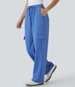 High-Waisted Pants|Pants<HALARA High Waisted Drawstring Pockets Straight Leg Casual Cargo Pants