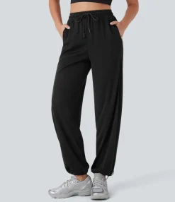 Pants|Joggers<HALARA High Waisted Drawstring Pockets Straight Leg Running Joggers