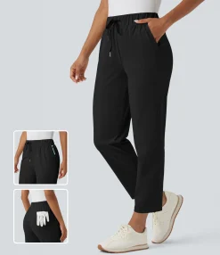 High-Waisted Pants|Pants<HALARA High Waisted Drawstring Pockets Quick Dry Golf Tapered Pants-Golf Tee Pocket