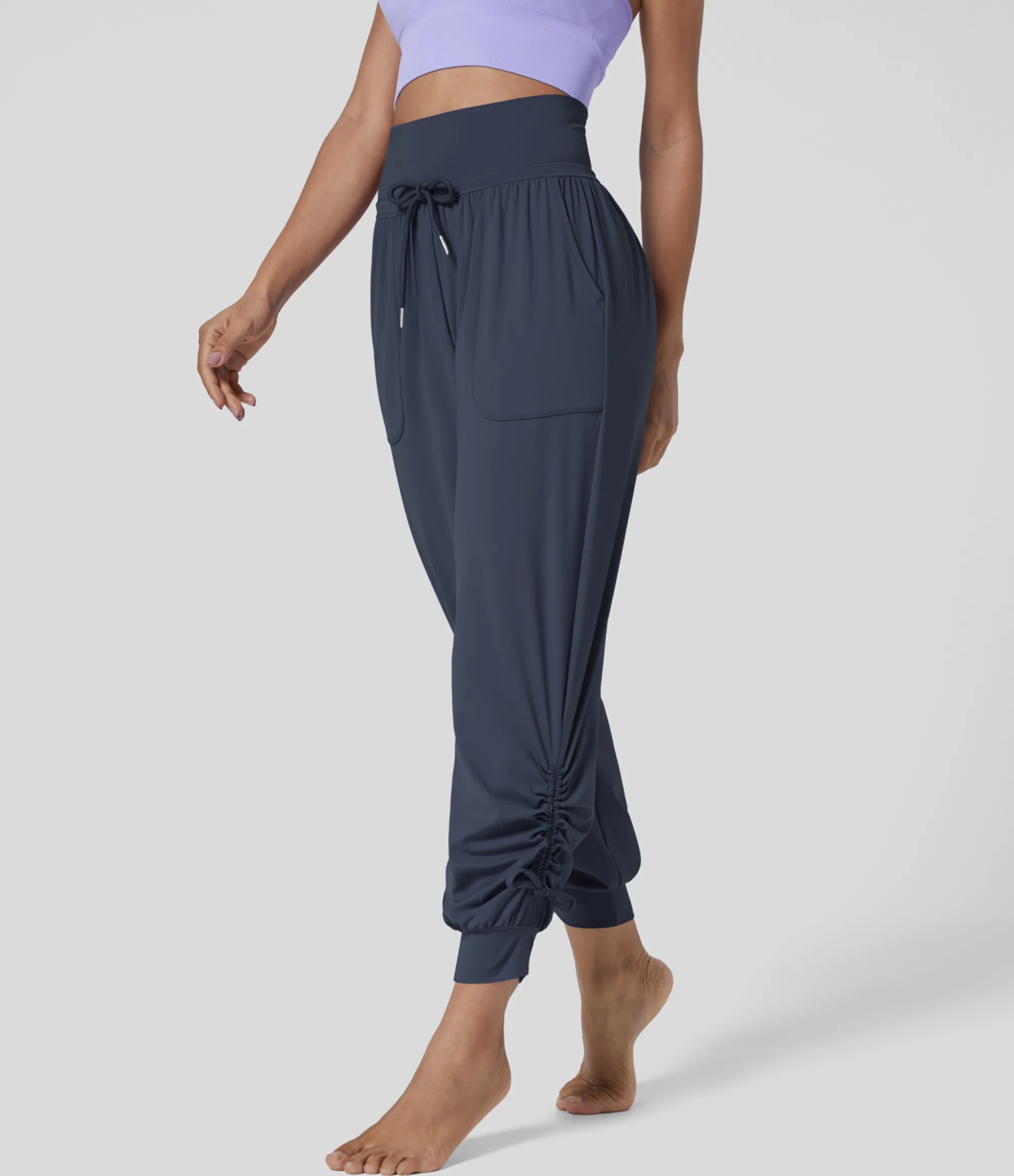 Joggers|Joggers<HALARA High Waisted Drawstring Pocket Ankle Length Tapered Casual Joggers