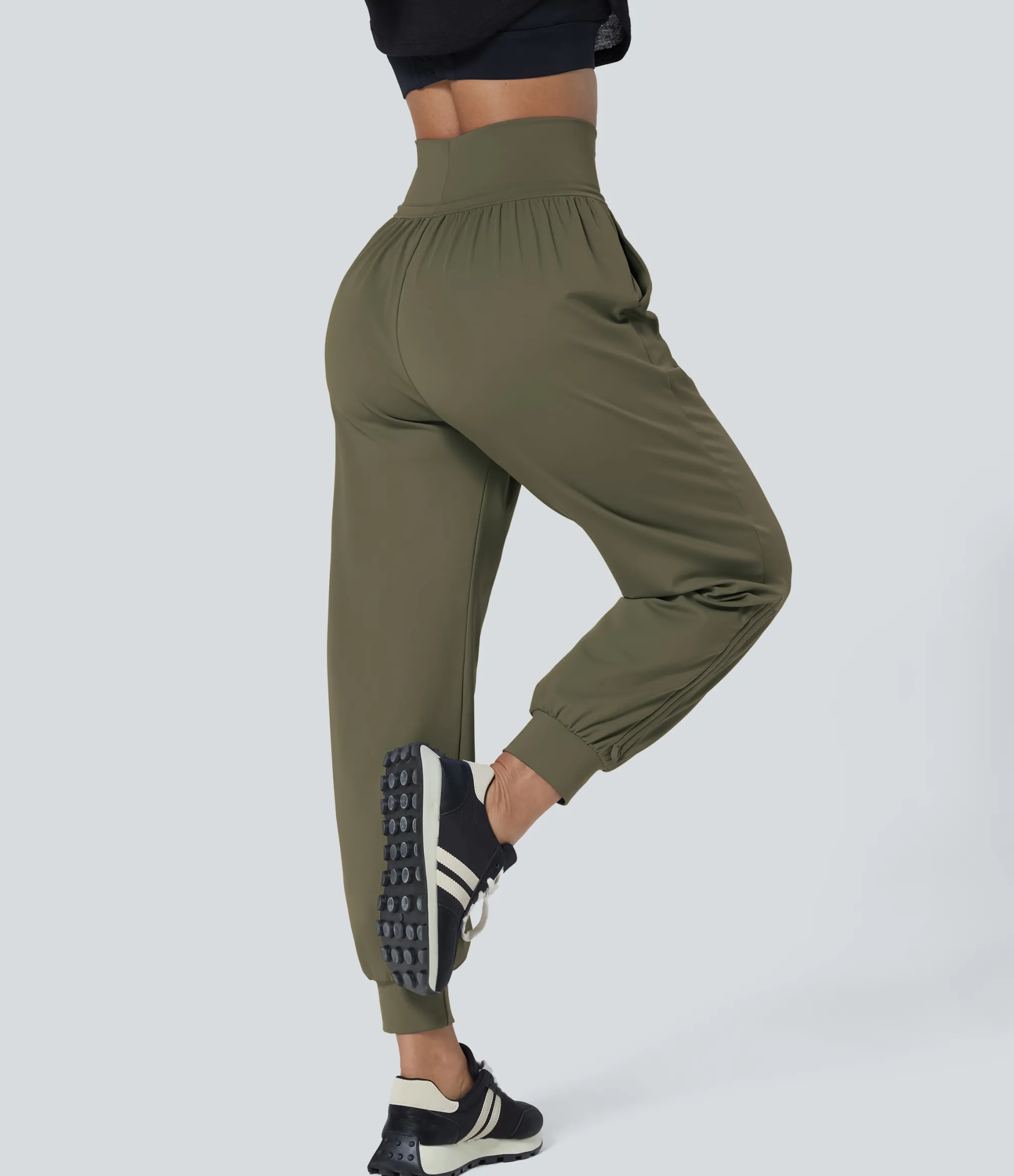 Joggers|Joggers<HALARA High Waisted Drawstring Pocket Ankle Length Tapered Casual Joggers