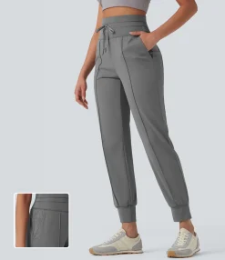 Joggers|Joggers<HALARA High Waisted Drawstring Quick Dry Yoga Joggers with Pockets-UPF40+